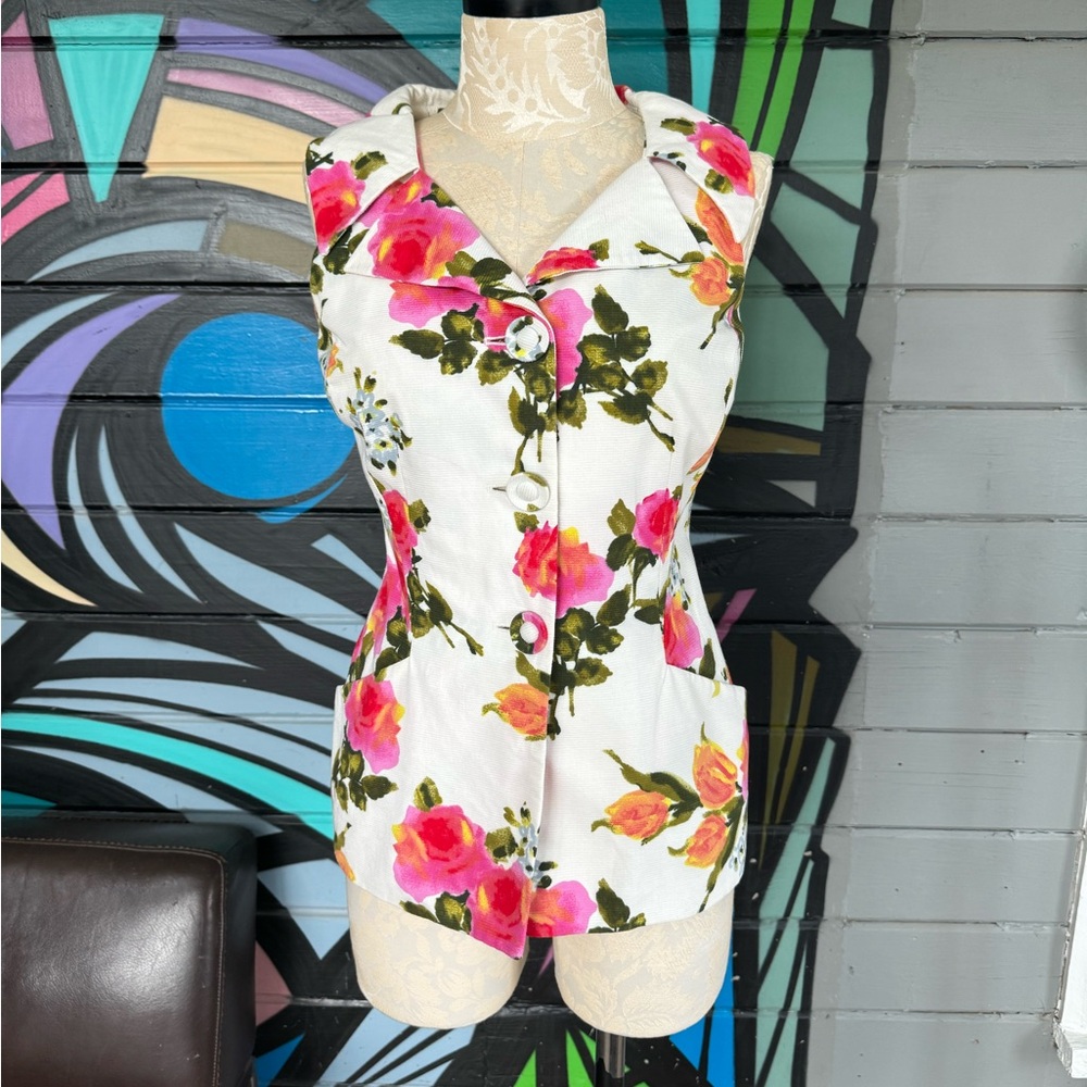 Christian Dior Floral Top/Vest, size 8, with COA, EUC